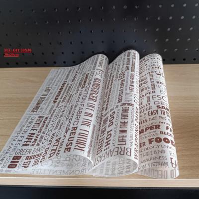 Giấy Gói Hamburger In Sẵn Chống Thấm Dầu Mỡ – Giấy Gói Đồ Ăn 30x30cm